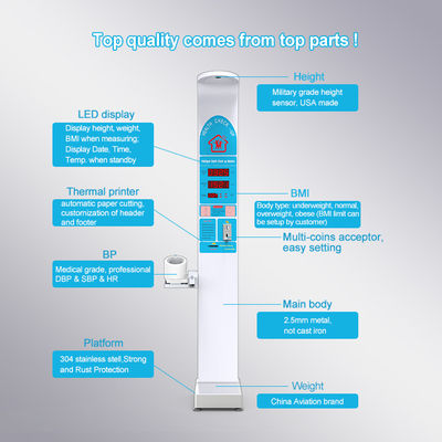 Appareil de pesée pliable à écran LED pour échelle de poids de hauteur fonctionnant à l'aide d'une pièce à ultrasons