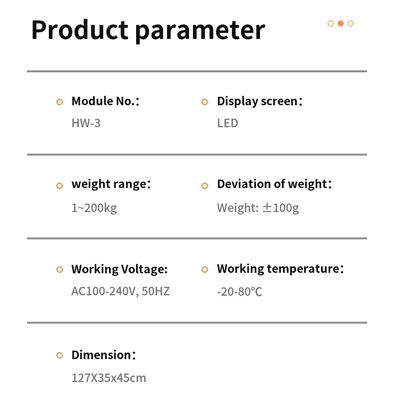 AC100-240V Voltage de fonctionnement Balance numérique à pièce avec une plage de poids de 8 à 200 kg