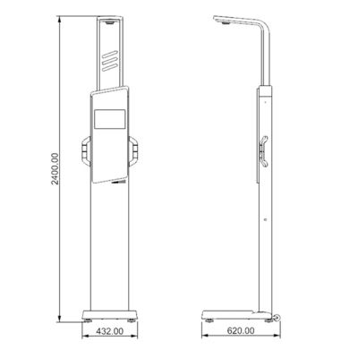 Échelle électronique de mesure de la masse corporelle par ultrasons avec imprimante LCD