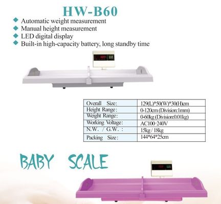 Échelle de longueur et de poids du bébé pour l'hôpital AC100-240V
