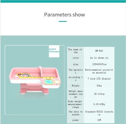 Type d'affichage LED Nouveau-né bébé Balance électronique pour bébé avec détecteur d'importation ultrasonique