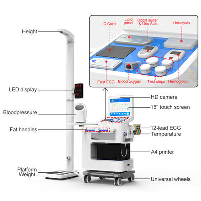 Écran LCD tactile complet, kiosque d'inspection du corps pour les cliniques