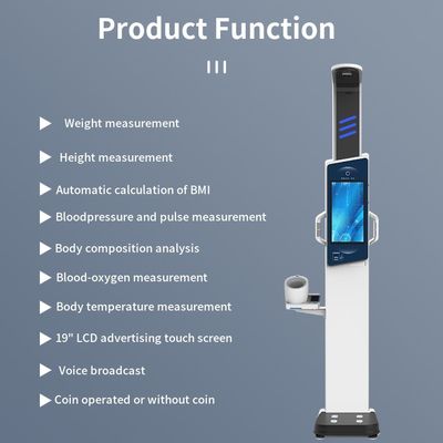 Machine d'analyseur de graisse corporelle à bioimpédance avec grand écran et écran publicitaire