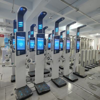 Machine d'analyseur de graisse corporelle à bioimpédance avec grand écran et écran publicitaire