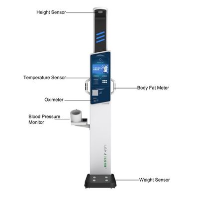 N.W 43kg analyseur d'IMC Kiosque de contrôle de santé avec plage de mesure de la hauteur 0-210cm