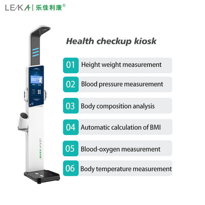N.W 43kg analyseur d'IMC Kiosque de contrôle de santé avec plage de mesure de la hauteur 0-210cm