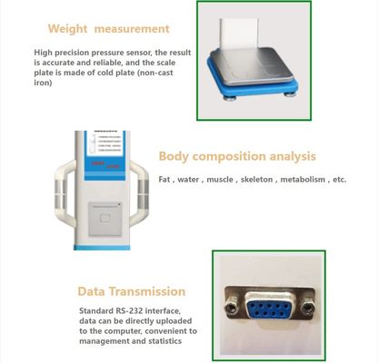 Affichage LCD Mesure de la hauteur médicale Analyseur de graisse corporelle pliable pour le contrôle hospitalier