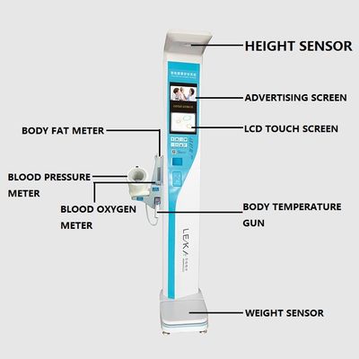 Échelle de mesure de la graisse corporelle en acier à auto-service médical avec analyseur d'IMC de haute précision