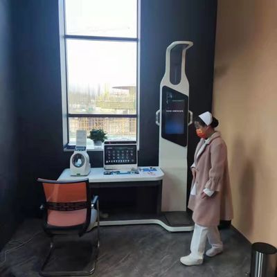 Télésanté Station de contrôle du corps tout en un avec échelle de hauteur et de poids par ultrasons