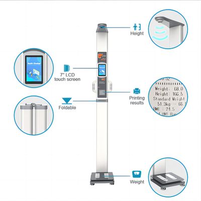 Affichage LCD Type d'indice de masse corporelle échelle de poids hauteur ultrasonique support personnalisé pour la pesée