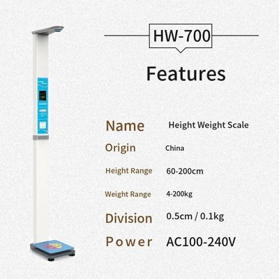 AC 110-220V alimentation Hôpital médical Poids et hauteur échelle Support personnalisé